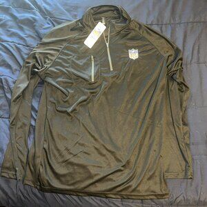 NWT MEN'S NFL QUARTER ZIP LONG SLEEVE BLACK POLYESTER SWEATSHIRT XL